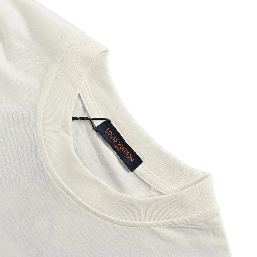 Louis Vuitton/Louis Vuitton floral letter embroidered short sleeves